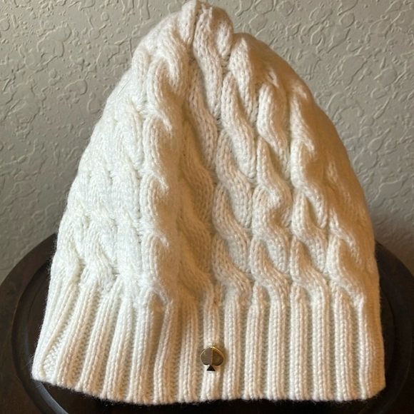 Kate Spade: French Cream Cable Knit Beanie/Hat - Picture 1 of 16